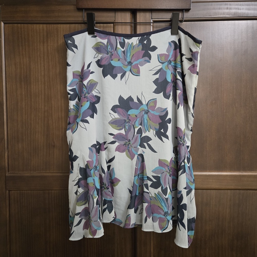 Vintage Y2K Access Liz Claiborne Midi Skirt Floral Flared Fairy Pastel Modest 16